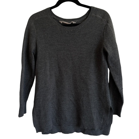 Athleta Thermal Honeycomb Sweater, Charcoal, Size S - Picture 2 of 8